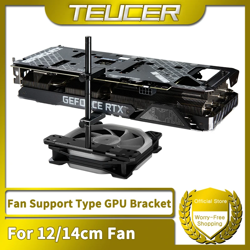 Teucer Vc3 Dual Pillar Placa de Vídeo Gráfica Bracket pc Case Faça Você Mesmo Acessórios Liga de Alumínio Gpu Suporte Bracket para 12 14cm Ventilador