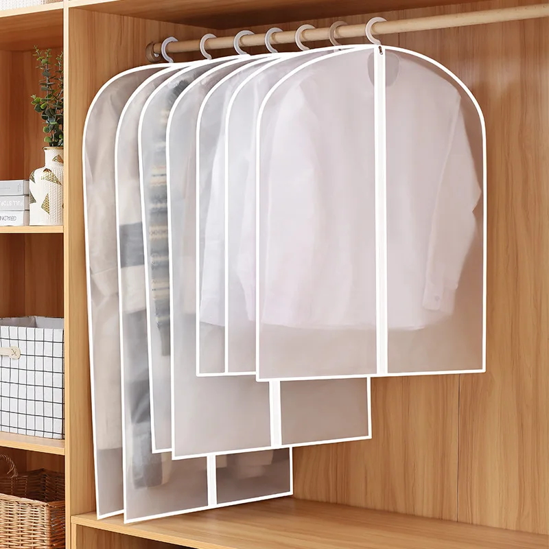 Lot De 5 Housses Vêtements Suspendues En EVA - 60x100cm - Transparentes, Étanches - Pour Costumes, Manteaux, Rangement - 10
