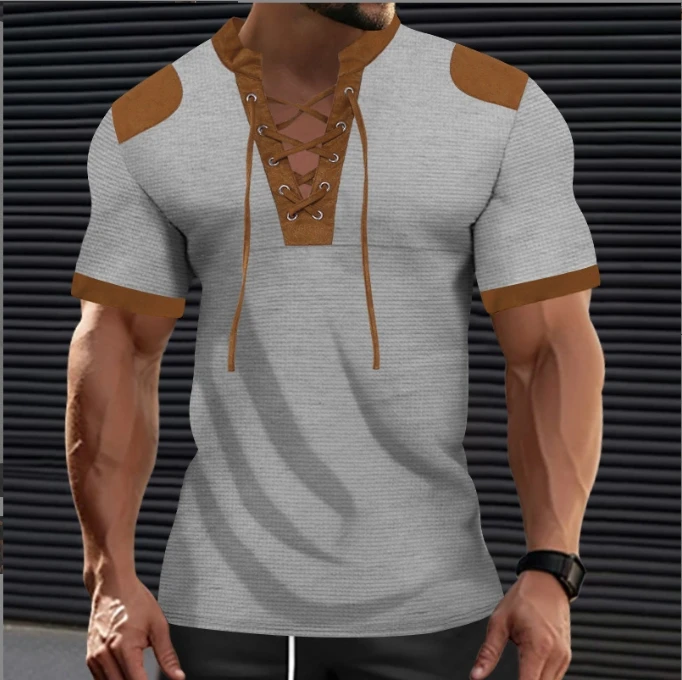 

casual color blocking short sleeved T-shirt