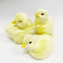 Simulation Chick Plush Toy Realistic Furry Animal Doll Artificial Chicken Model Figurine Children Cognition Easter Gift Kids Toy