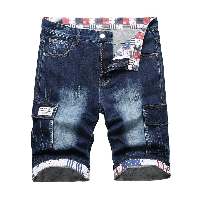 Men Jeans Denim Shorts Summer Jeans Shorts Summer Men&rsquo;s Short Jeans Cotton Bermuda Shorts Streetwear Breathable Casual
