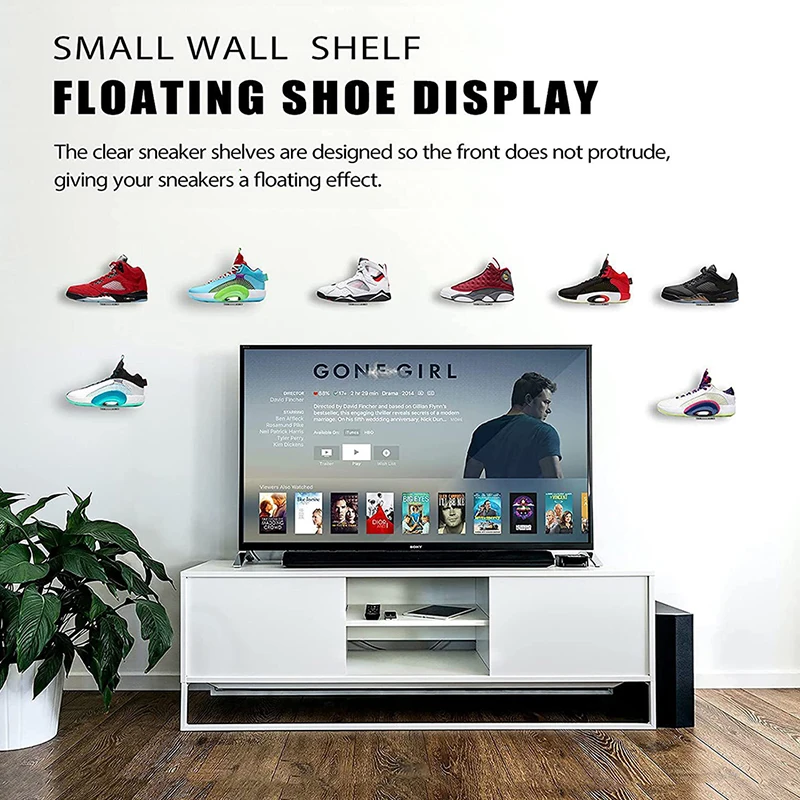Shoe rack shoe organizer 2pcs/6pcs Floating Sneaker Shelves Wall Mounted Shoe Display Stand Transparent Acrylic Shoe Rack Bedroom Living Room Storage