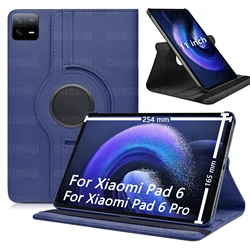 Premium Leather Protective Case for 11 Inch Tablets with Sleep/Wake Feature and 360-Degree Rotating Stand (Blue)