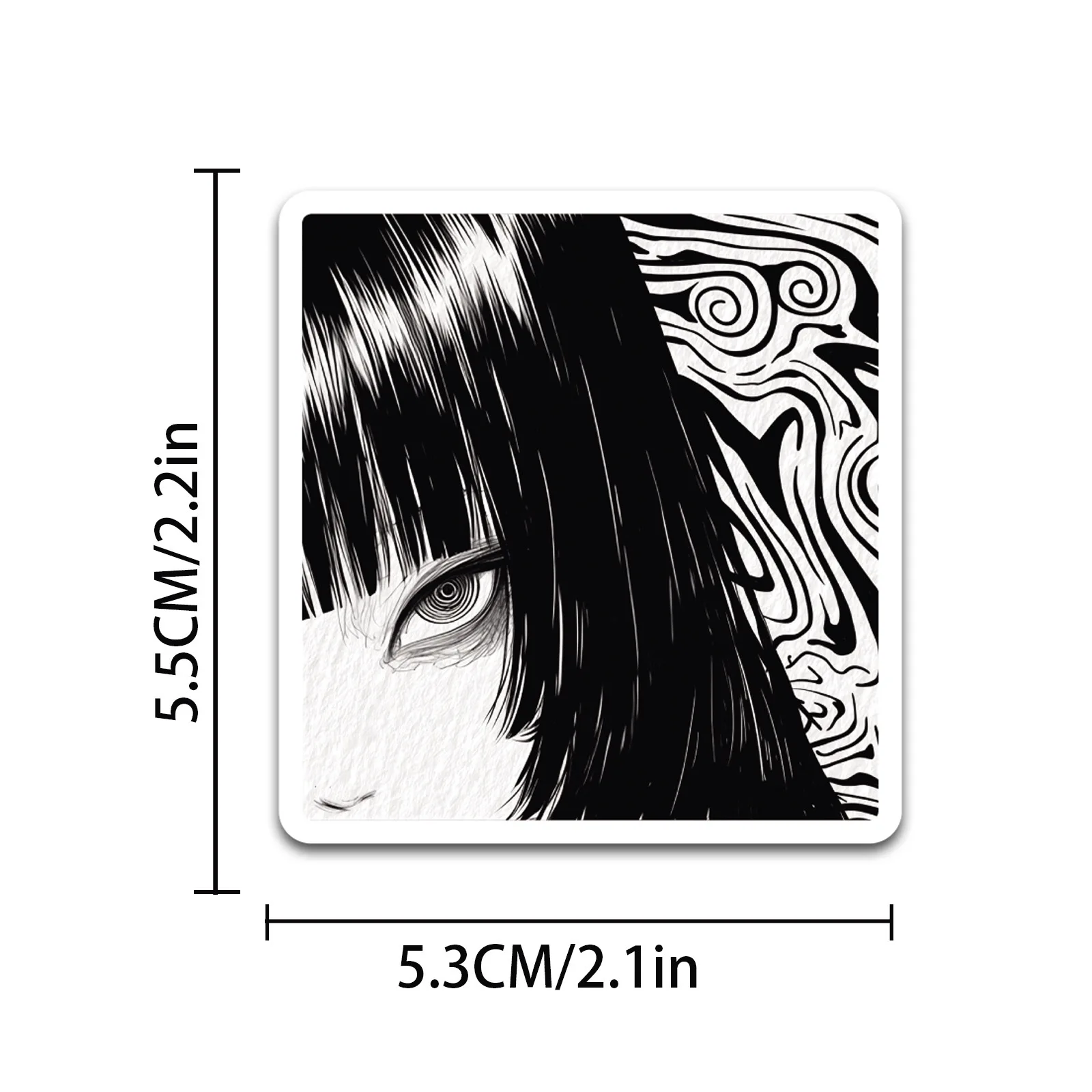 50PCS Ins 스타일 애니메이션 블랙 화이트 호러 소녀 스티커 미적 DIY 스크랩북 노트북 수하물 노트북 스케이트 보드 자동차 스티커