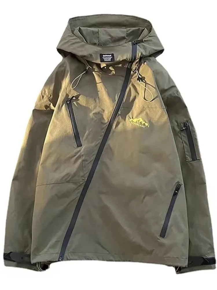 Original Y2K Hooded Windbreaker Jacket for Wind Protection and Style