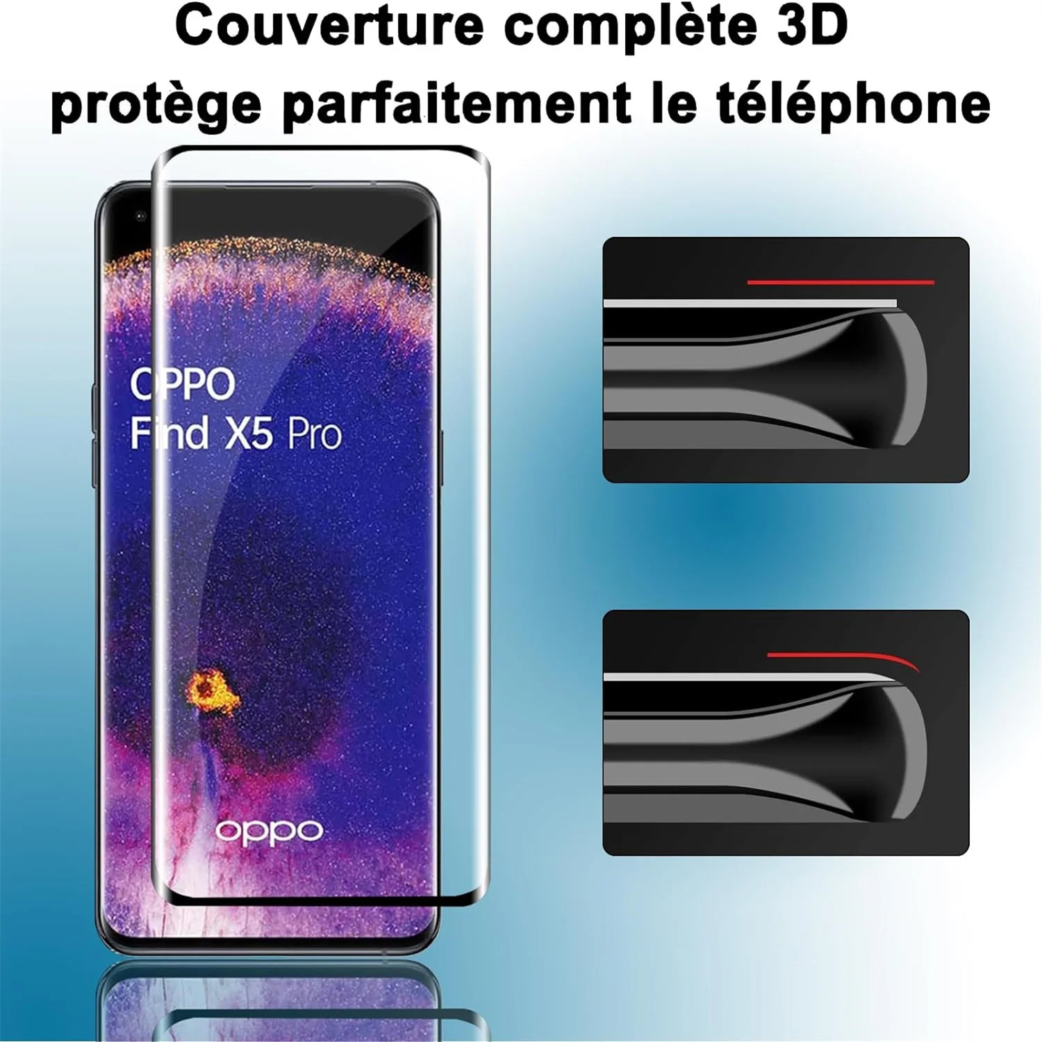 OPPO 용 1/4Pcs 풀 커버 유리 Oppo 용 X5 화면 보호기 찾기 X5 Pro 강화 유리 보호 필름 찾기