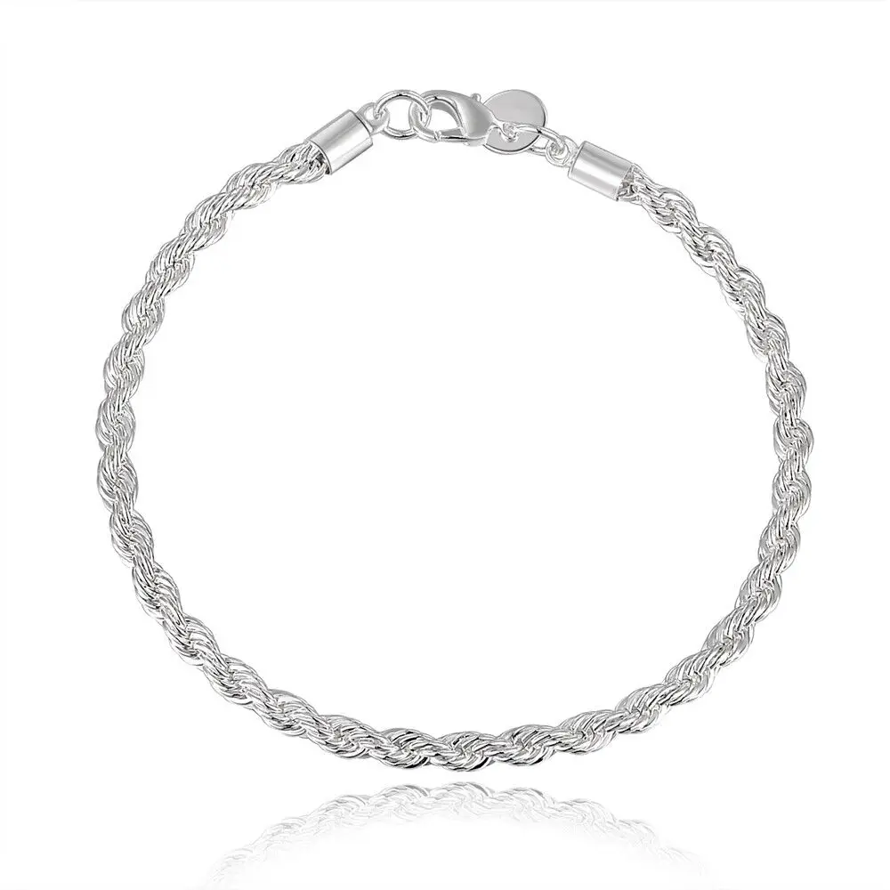 

Popular Fashion Hot Sell 925 Sterling Silver Jewelry Twist Bracelet Chain