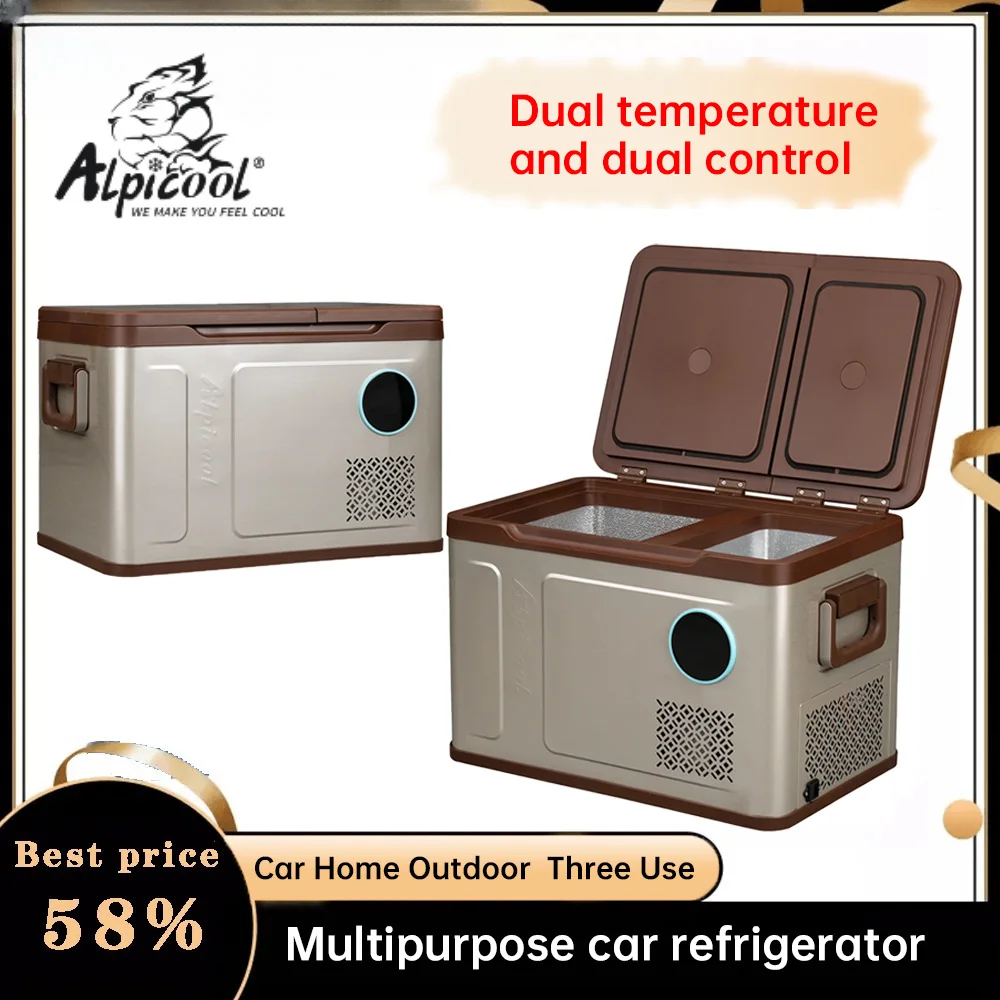 Alpicool W38 AC DC 자동차 냉동고, 충전식 압축기, 휴대용 냉장고, 공장 가격, 전기 캠핑 미니 냉장고  Best5
