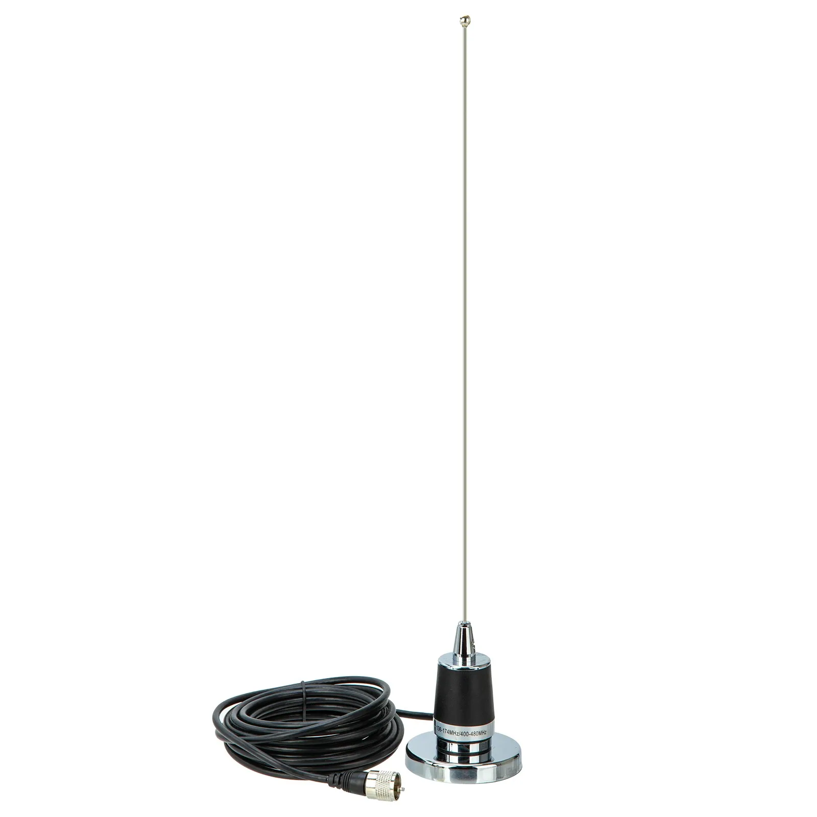 NMO Antenna with NB70 NMO Magnetic Mount Base 5M PL259 Connector Coaxial RG58 Cable For QYT TYT Car Mobile Radio Silver NMO Kit