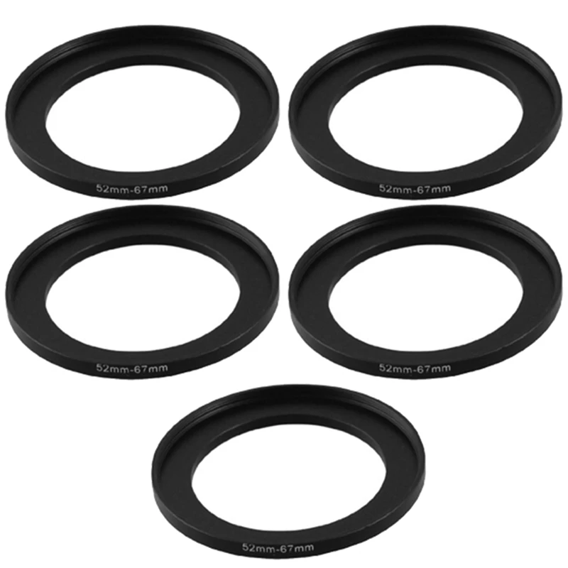 

5Pcs 52Mm-67Mm Camera Replacement Lens Filter Step Up Ring Adapter