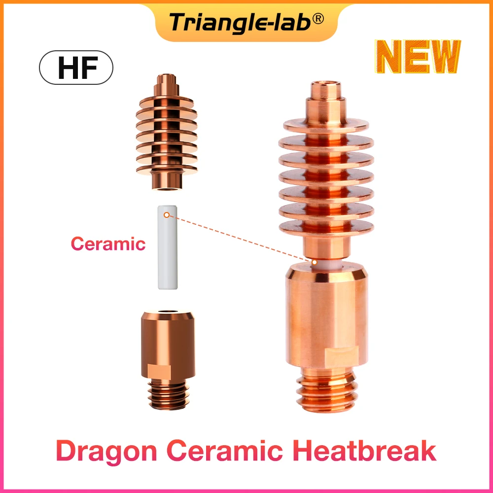 C Trianglelab Dragon Heatbreak Ceramic  Core  High Temperature Wear Resistant FOR GF CR Metal Luminous filament Dragon Hotend