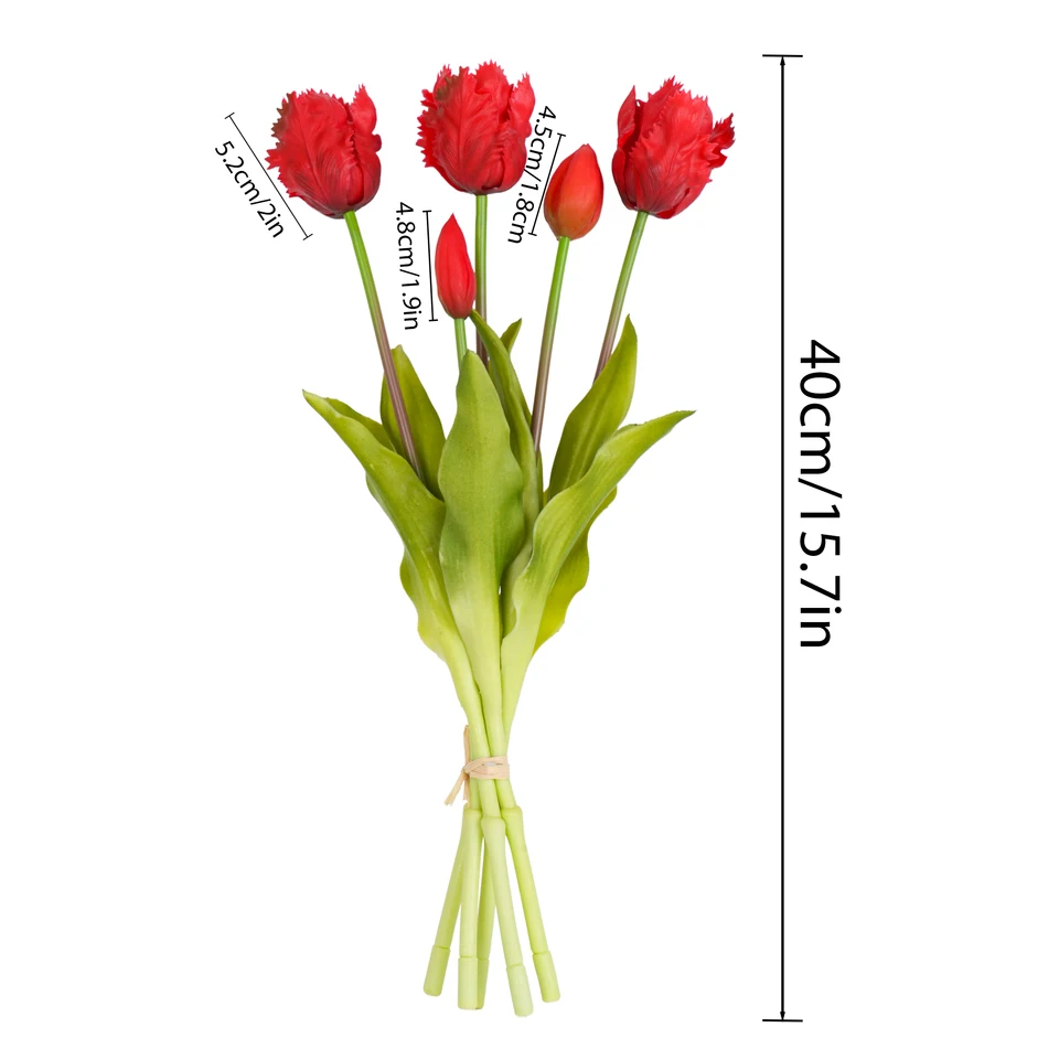 KIJING 3 tulipani artificiali per pappagalli realizzati in fiori di