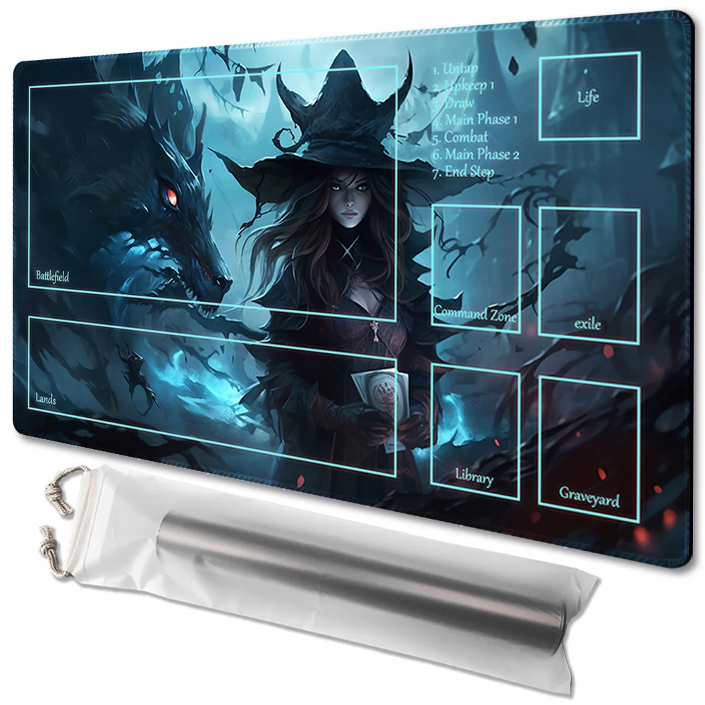 Shadow Mage-Board Game TCG Playmat Table Mat Game Size 60X35 CM Mousepad Compatible for MTG CCG