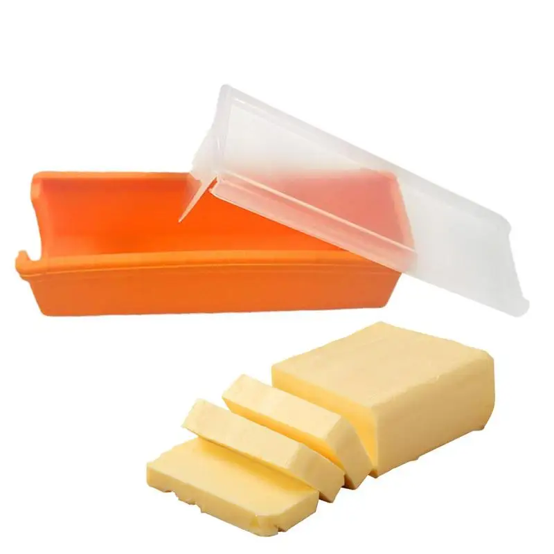 

Butter Slicer Cutter and Keeper countertop Silicone Butter Dish with Lid Butter Keeper Container Box Kitchen Storage Accessories