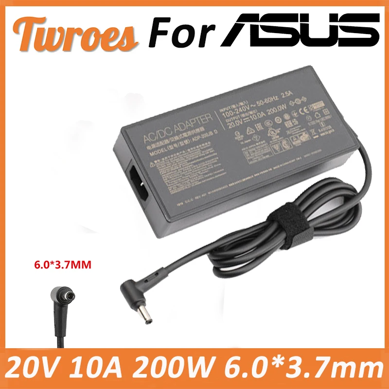 20V 10A 200W 6.0*3.7mm Laptop AC Adapter Charger for ASUS ADP-150CH B