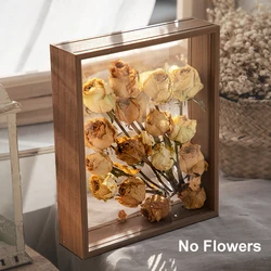 Transparent Shadow Box Frame for 3D Crafts and Memorabilia Display (Walnut color frame)