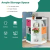 9-Cubby Kids Bookcase with Large Storage Drawers, Children's Corner Cabinet with 6 Cubes and 3 Shelves, Wooden Storage 6