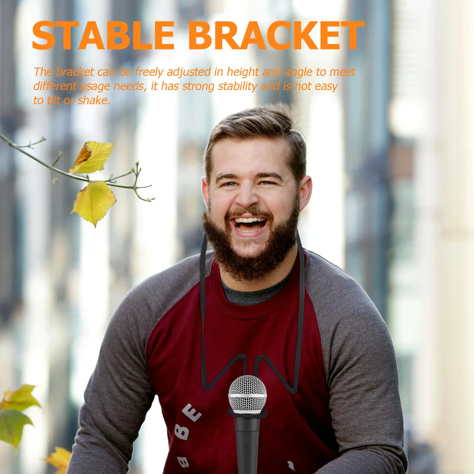 금속 조절식 목걸이형 마이크 홀더, 무대 연설 연습 및 공연용 안정적인 마이크 스탠드, 목걸이형 마이크 홀더