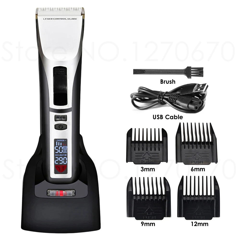 9100 Professional Pet Hair Trimmer Rechargeable Dog Cat Grooming Clipper LED Speed/Power Display Haircut Machine 110-240V EU New pet clipper dog hair trimmer pet hair trimmer dog clipper