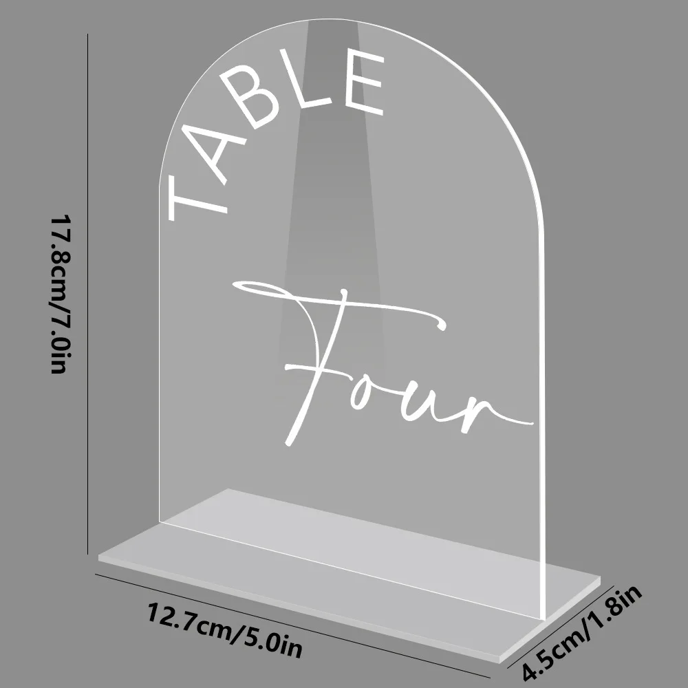 Arche Shaped Digital Label Board, Acrylic Table Board, Wedding Table Number Dining Diy Seat Board