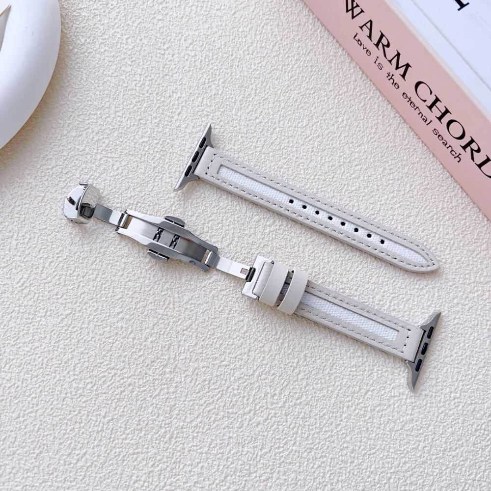 Leather Strap for Apple Watch Band 49mm 45mm 41mm 44mm 40mm 42mm 38mm Bracelet Wristband iWatch Series 8 Ultra 7 6 5 4 3 SE Belt