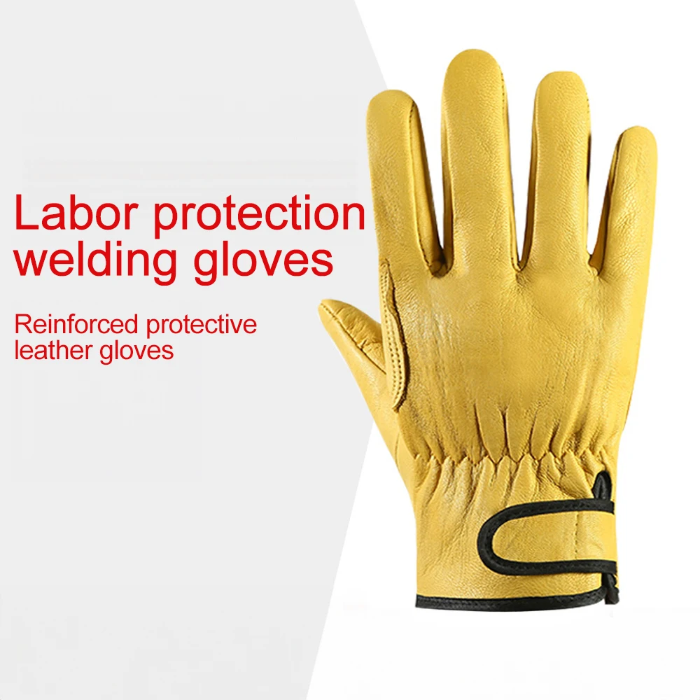 Work gloves sheepskin leather workers work welding safety protection garden sports motorcycle driver wear-resistant gloves,work gloves,gardening gloves