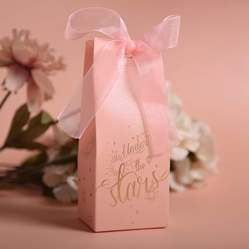 

20pcs/lot Long Tote Bag Mesh Ribbon Vintage Wedding Birthday Party Gift Bag Small Present for Guests Paper Packaging Candy Box