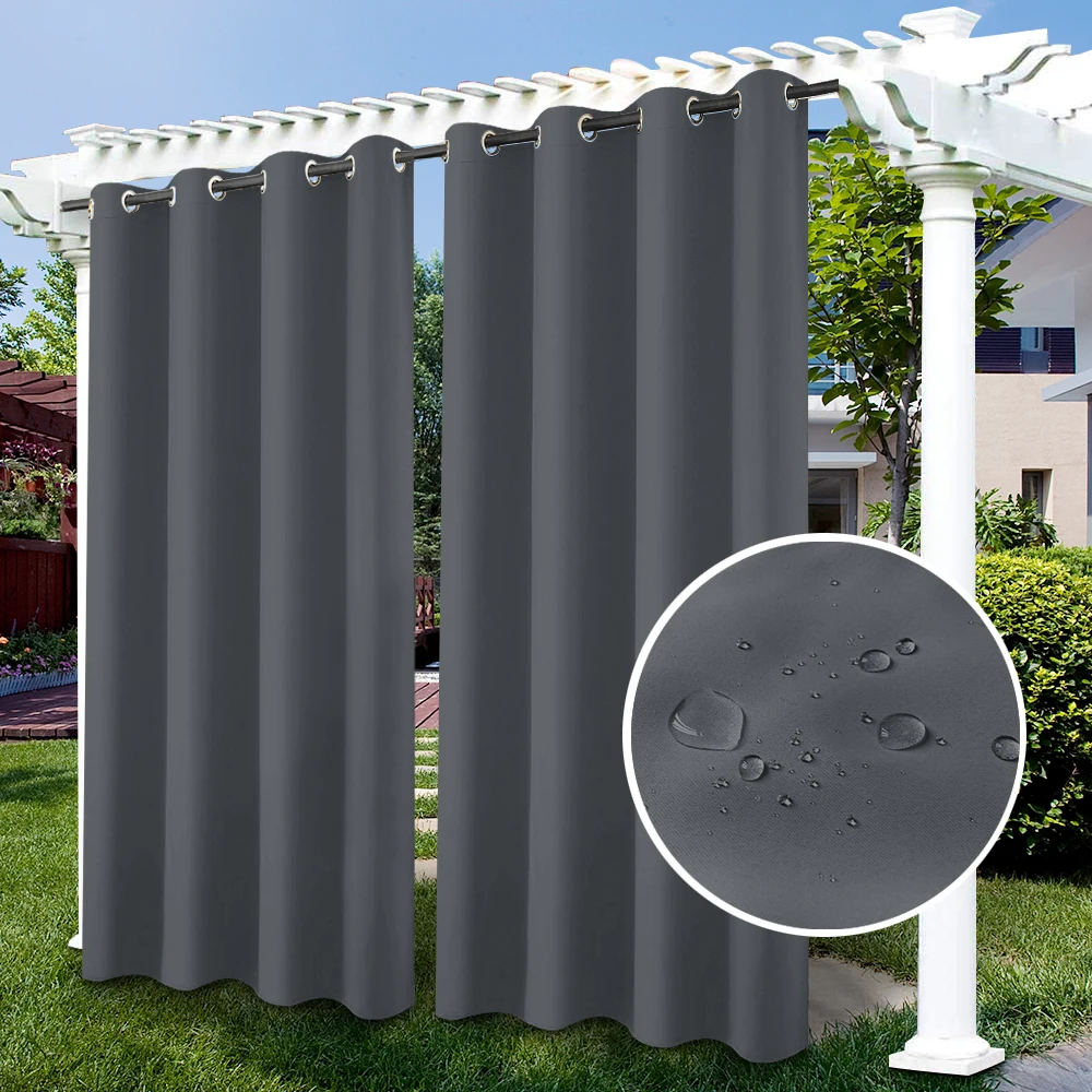Waterproof Windproof Outdoor Curtains Garden Blackout Window Drapes Sun