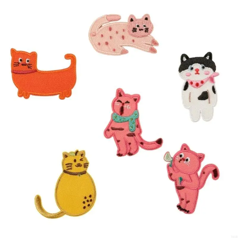 6 PCs Applikation Patches Stickflecken Katzen Eisen auf Flecken Nähen auf Flecken y08e – Detail 7