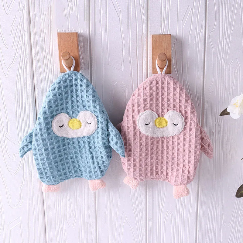 

Hangable Cute Cartoon Penguin Towel Tablecloth Children's Adult Towel Kitchen Household Cleaning Cloth Quick Drying
