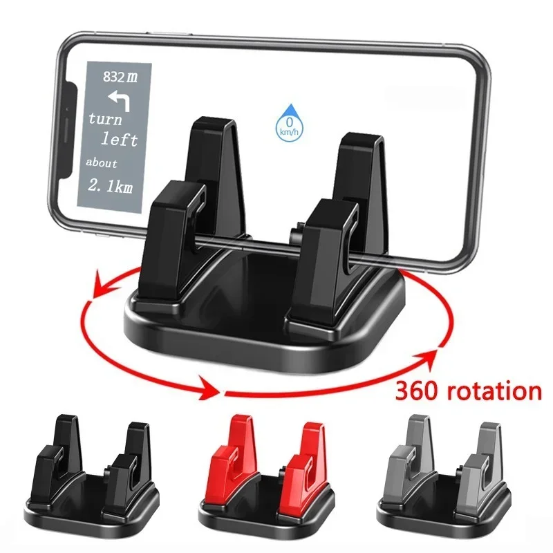 ABS Silicon Car Phone Holder Mount Stand 360 Rotation