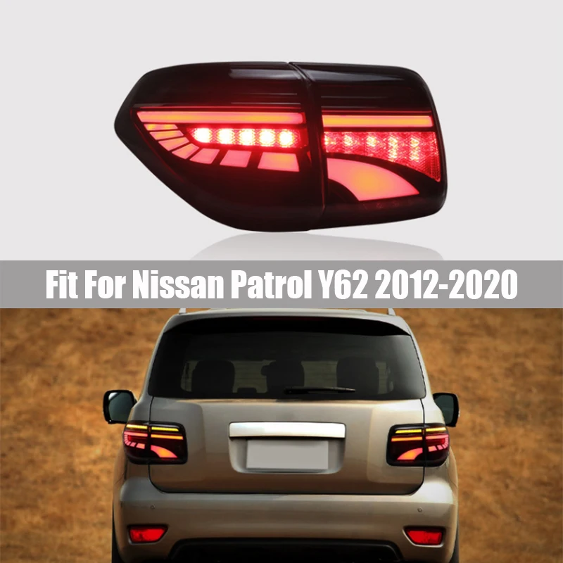 Taillight Assembly Suitable for Nissan New Patrol Y62 2012 2013 - 2020 Modified LED Running Horse Running Light Water Steering