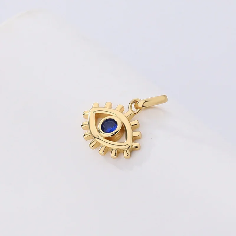 TrustDavis 925 Sterling Silver Vintage Eye Zircon Pendant Necklace for Women Handmade DIY Jewelry