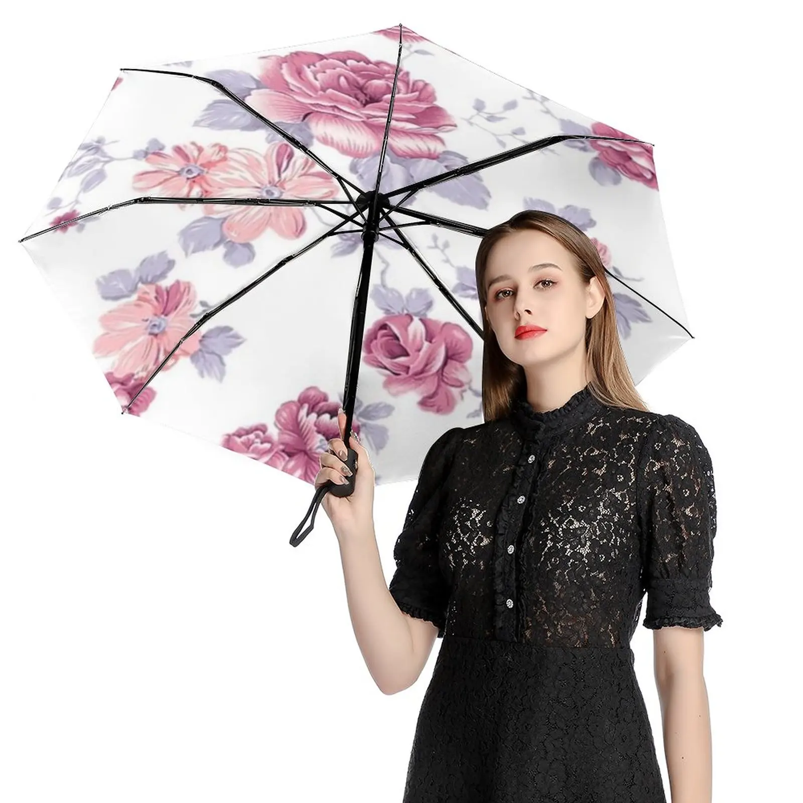 

Automatic Umbrella Rain Sun Rain Anti Uv Windproof Beach Umbrella Girl Parasol Folding Parasol Umbrellas Rain Women Portable73