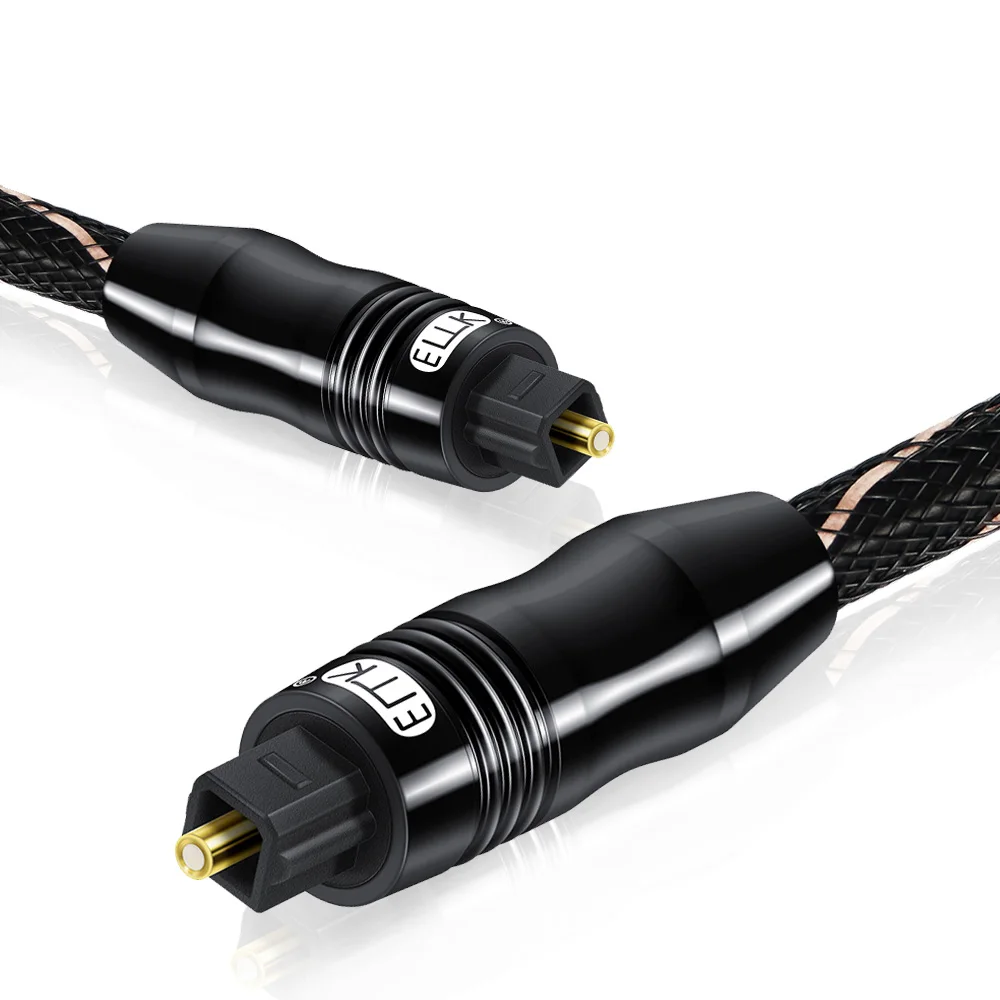 EMK 5.1 Digital Sound Optical Audio Toslink Cable In/Out Quality SPDIF Optical Cable Cord for TV Blu-ray Player Soundbar 10m 15m