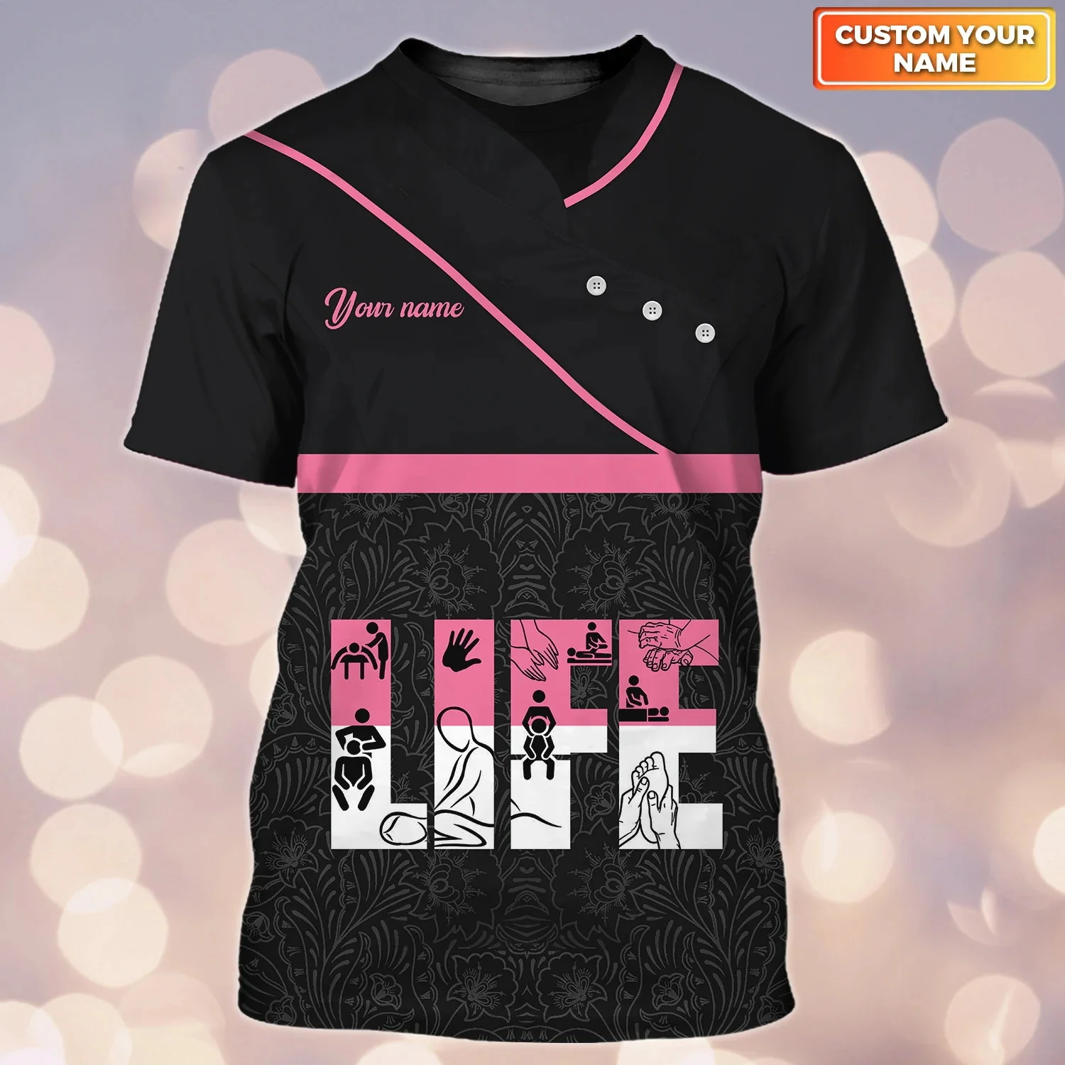 2023 neueste Sommer männer T-shirt Massage Therapeut Personalisierte 3D Gedruckt Unisex Casual t-shirt Massage Therapie Uniform DW168 – Detail 13