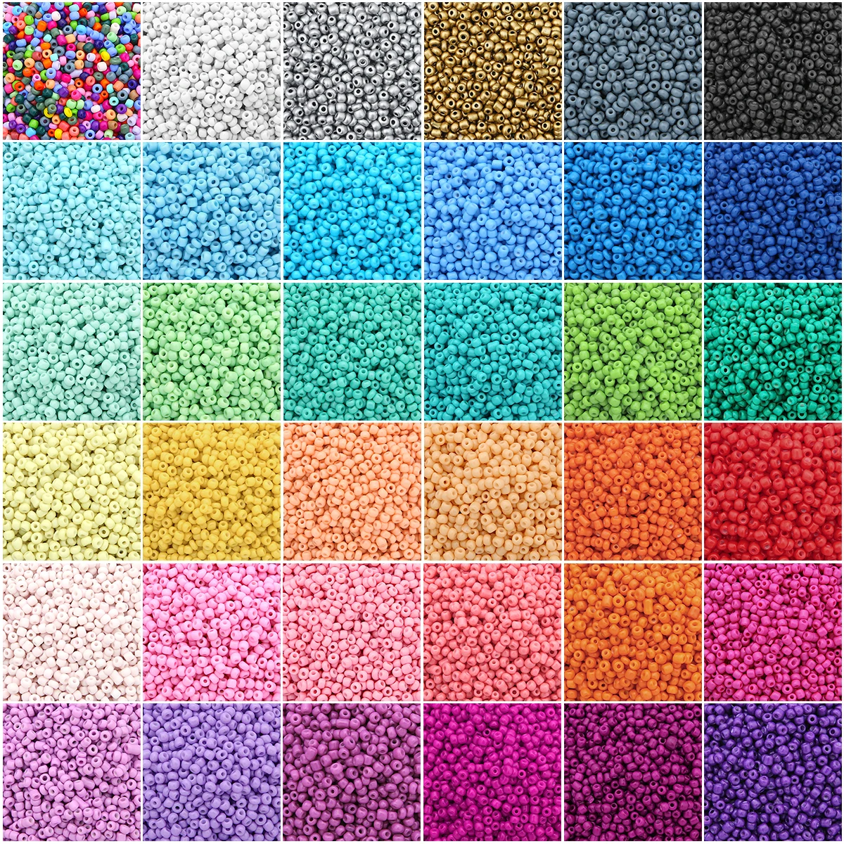 Premium Solid Color Glass Rice Beads for Jewelry Making & DIY Accessories