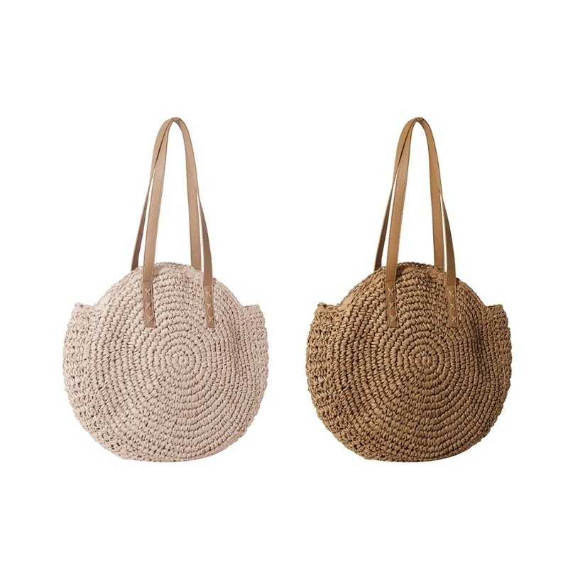 

Large Capacity Straw Tote Bag Beach Handbags Woven Shoulder Bag Vocation Bag