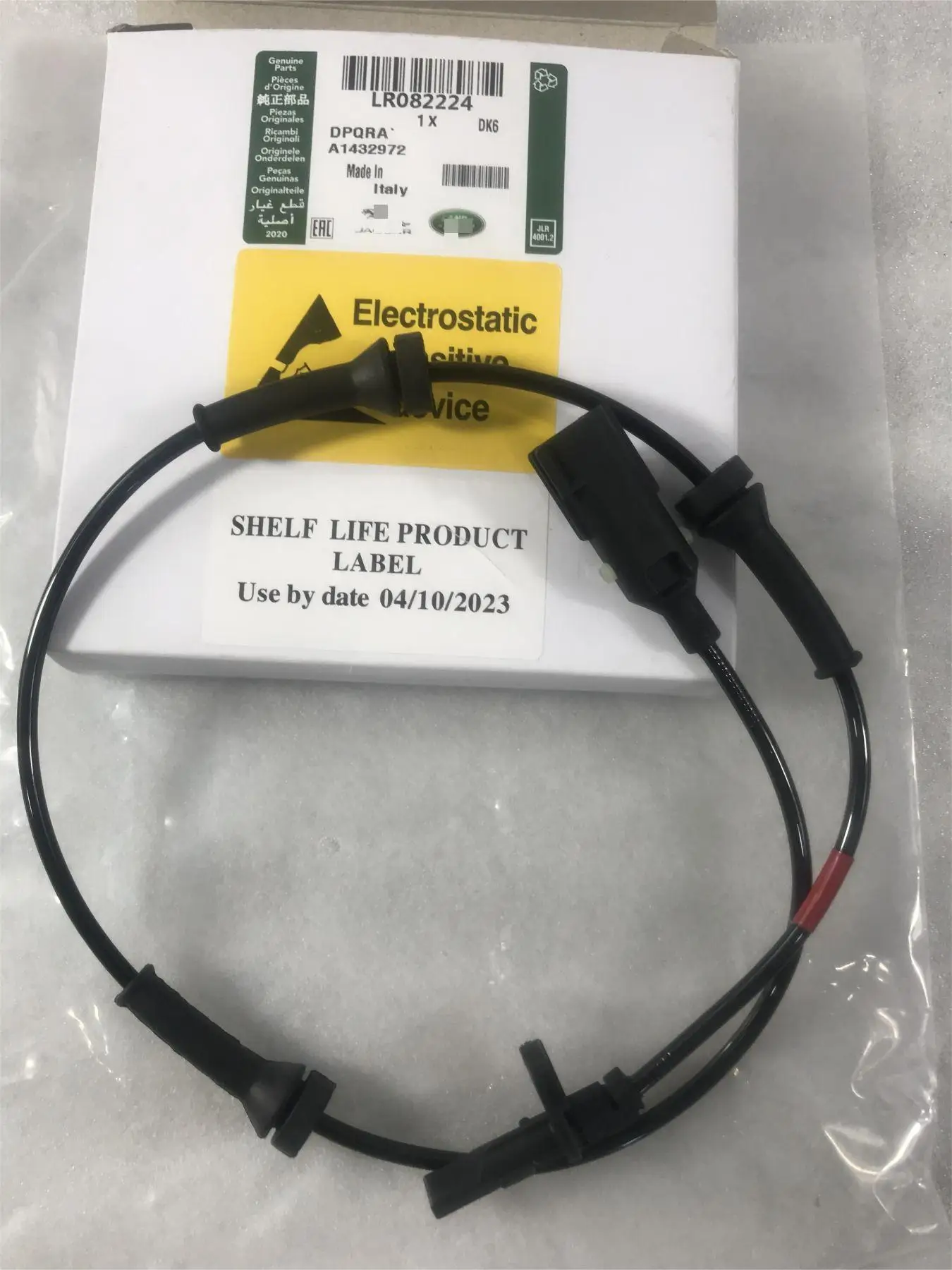 Range Rover evoque front and rear ABS wheel speed sensors lr071974 and lr082224 ABS wheel speed