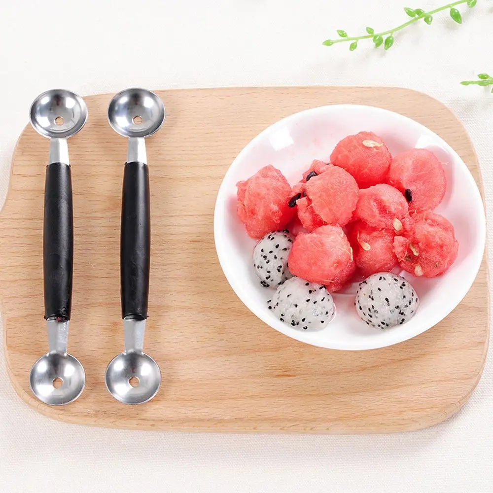 Melon Baller 2in1 Dual-head Fruit Ball Carving Knife Kiwi Waterlemon Scoop Ice Cream Spoon
