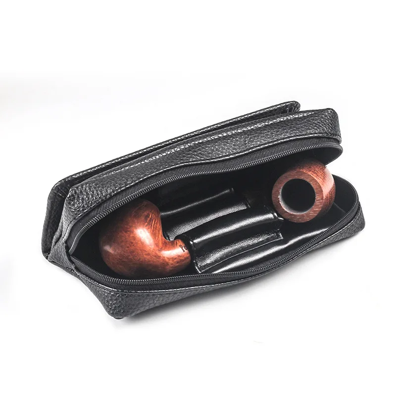 Smoking Pipes Bag Tobacco Pouch Holder Top PU Leather Cigarette Storage