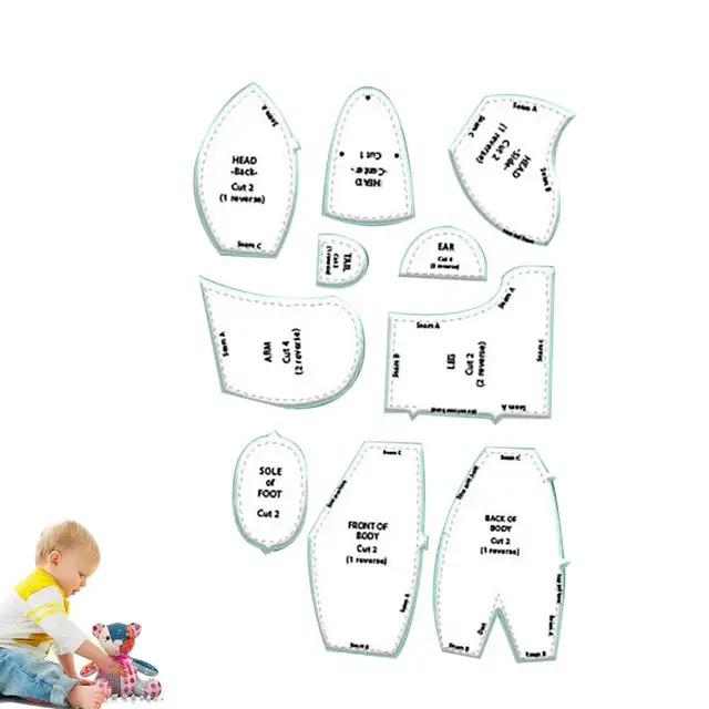 Memory Bear Template Ruler Set (10 Pcs) Diy Hand Memory Bear Stencil Ruler  - AliExpress