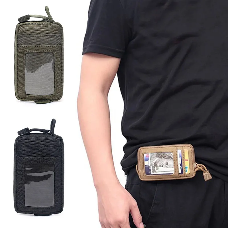 Taktische EDC Tasche Outdoor Schlüssel Geldbörse Brieftasche Geldbörse Mit Karten Slots Pack Reißverschlüsse Camping Wasserdichte Taille Tasche – Detail 1