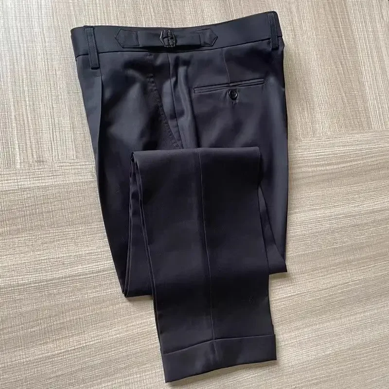 Men Spring Autumn Fashion Slim Fit Formal Office Trousers Mens Business Casual Pants Male Solid Color Suit Pants Business Pants Suit Pants Men Pants