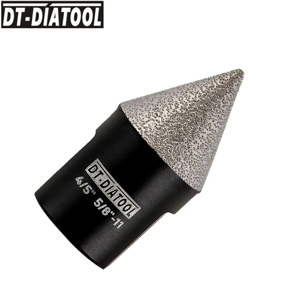 DT-DIATOOL 1pc Vacuum Brazed Diamond Bits for Finishing Hole Tool Ceramic Dia 20mm 5/8-11 connection Beveling Chamfer  Tile