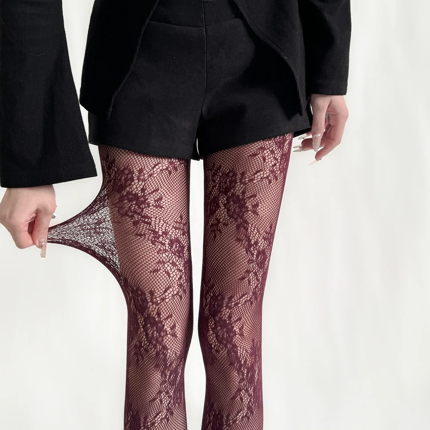 2025 neue Strumpfhosen für Damen, sexy Spitze, Blumenmuster, Oberschenkelhohe Strümpfe, Strumpfhosen, Dessous, Strumpfwaren, Netzstrümpfe, Damenstrumpfhosen – Detail 19