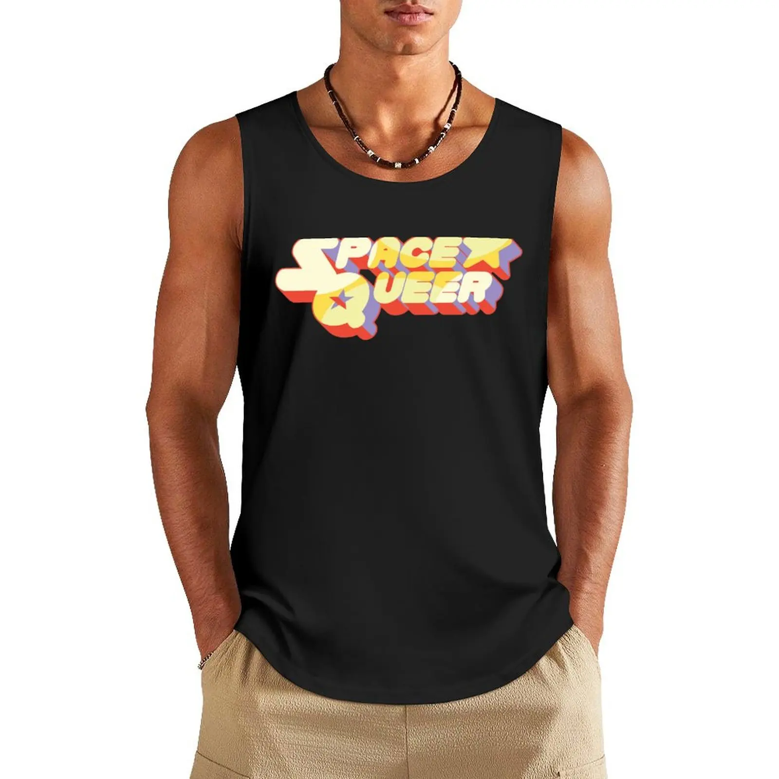 Crystal Space Queer Tank Top Sports shirt man bodybuilding men clothes