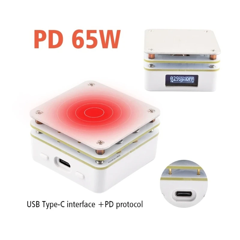 PD65W 미니 핫 플레이트 보드 납땜 납땜 제거 가열 플레이트 LED 스트립 수리