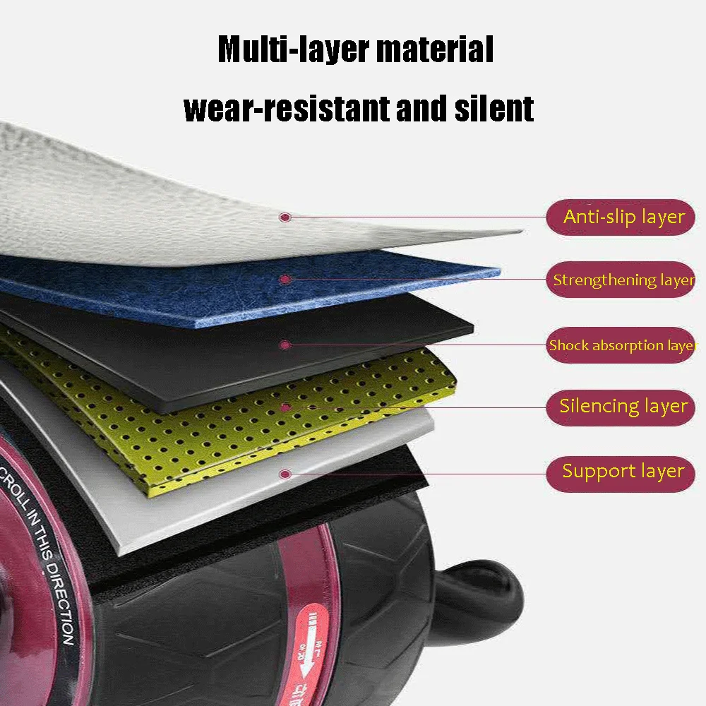 No Noise Abdominal Muscle Trainer Ab Roller Abdominal Wheel Home Training Gym Fitness Equipment Roller Automatically Rebounds
