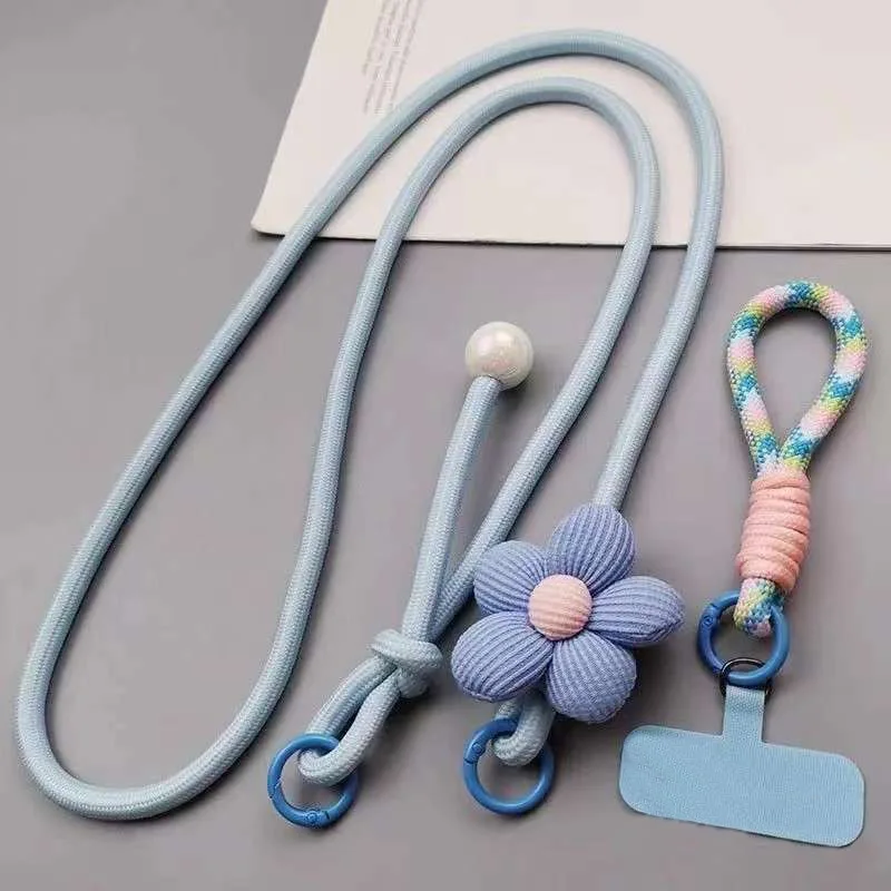 Colorful Woven Adjustable Crossbody Phone Lanyard with Anti-Loss Wrist Strap